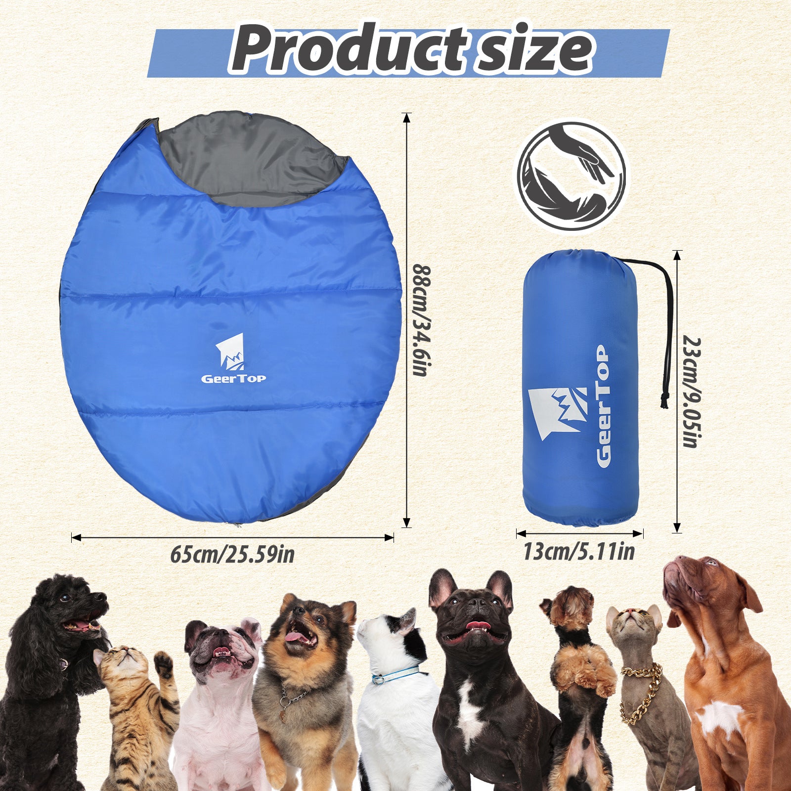 Wholesale Pet Warm Sleeping Bag Outdoor Beach Camping Portable Mummy Lightweight Waterproof Winter Pet Sleeping Bag