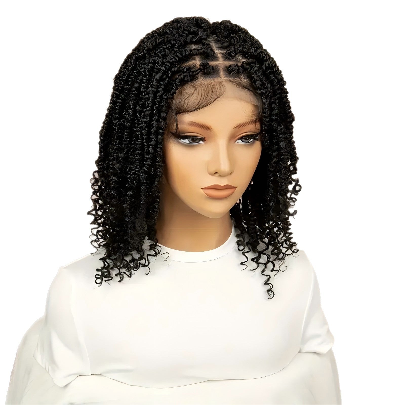 European and American Cross-Border African Small Curly Hair Women's Curly Hair Headband High-Temperature Fiber Short Curly Full Lace Full Wig