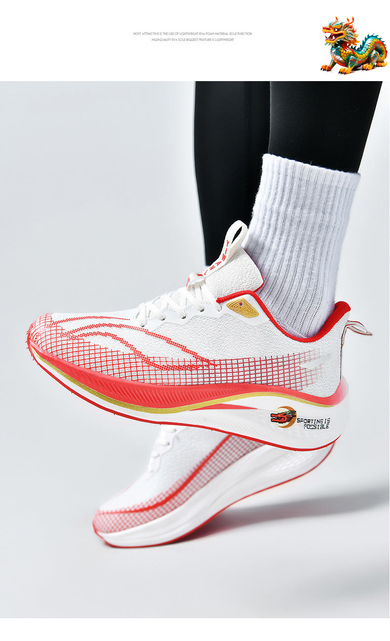 2025Spring and Summer New Style Flying Electric4C Professional Racing Shock Absorption Casual Non-slip Sports Shoes Ultra-light High Elasticity Men and Women Running Shoes