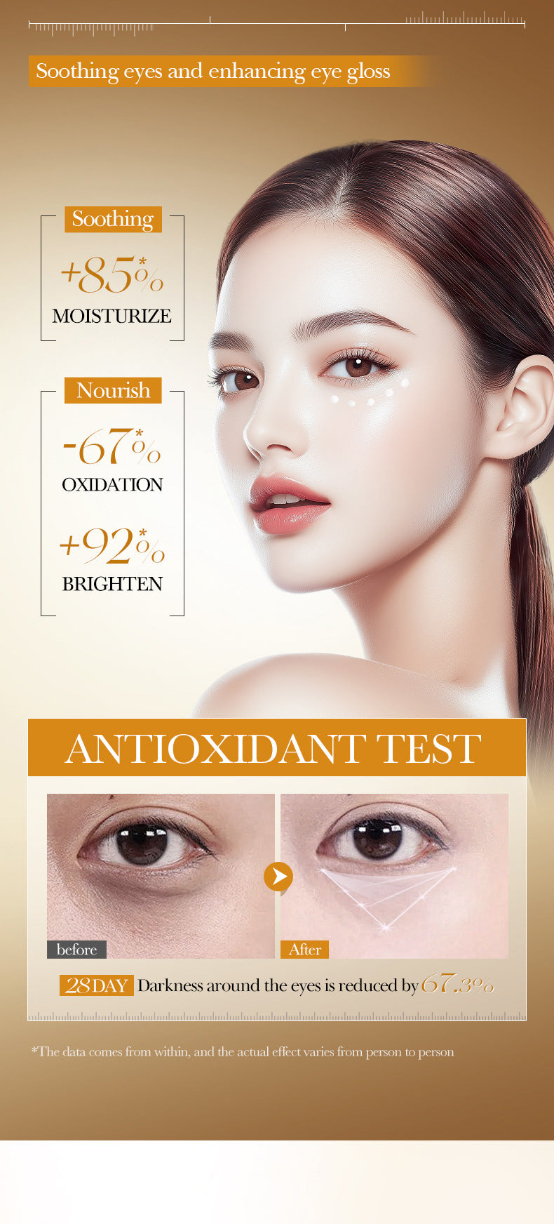 BIOAOUA Turmeric Antioxidant Soothing Eye Cream Brightening, moisturizing and moisturizing eye cream  foreign trade wholesale