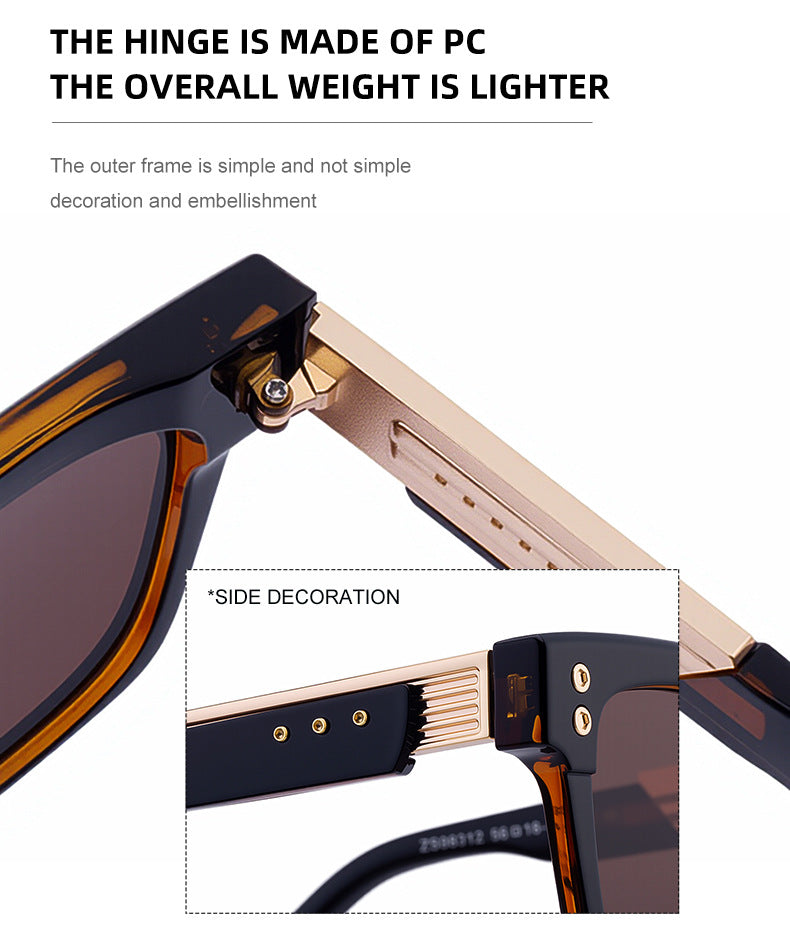 Men's Square Frame Sunglasses2025New European and American style sunglasses for men with a high-end fashion retro design and sun protection