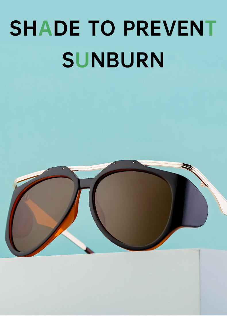 Europe and America INS Fashionable Sunglasses for Women, Irregular Cat Eye Sunglasses, Trendy Full Frame Sun Protection Glasses sunglasses