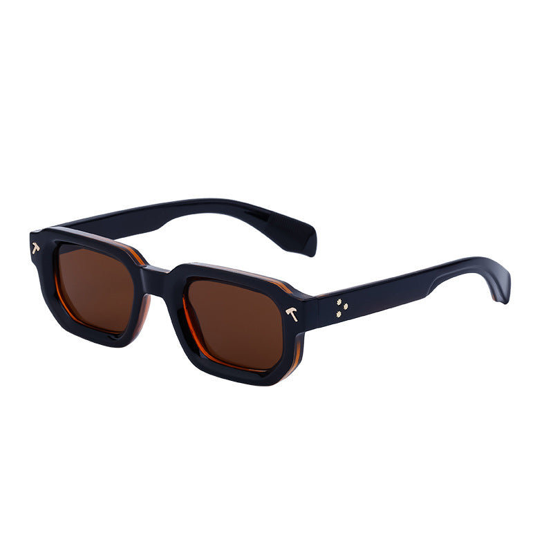 New European and American Fashion Square Frame Sunglasses for Men, Simple Personality Black Frame Glasses sunglasses