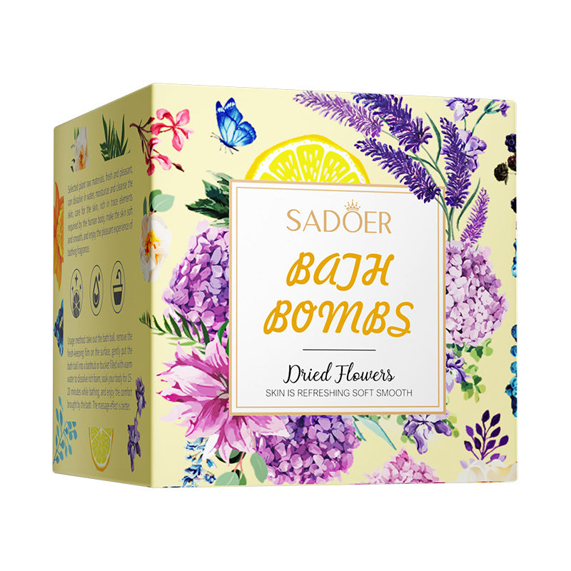 Full English Dried Flower Explosive Bath Salt Ball100gSADOER Clean Fragrance Bath Ball  Wholesale