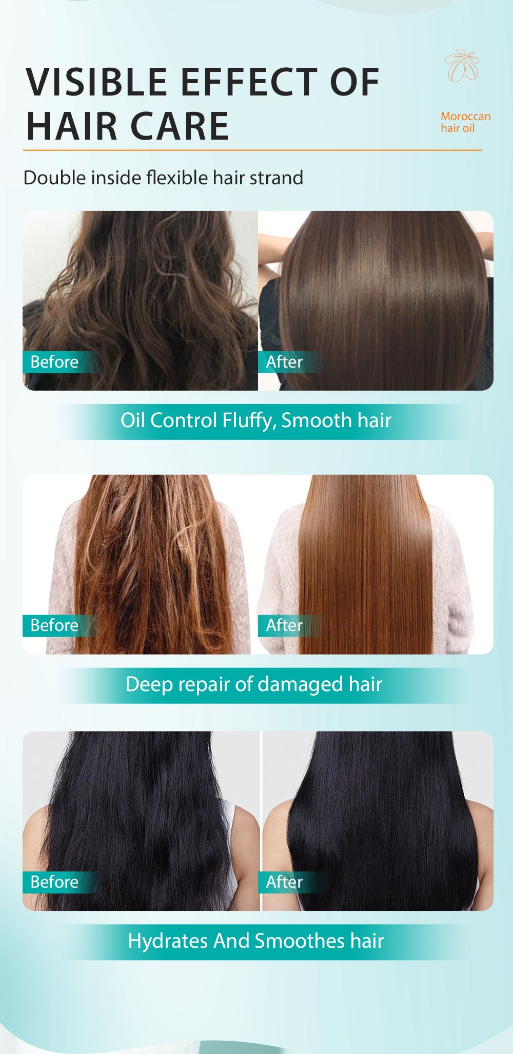 In Stock Full Moroccan Scalp Hair Care Essential Oil Universal Hair Maintenance Wholesale