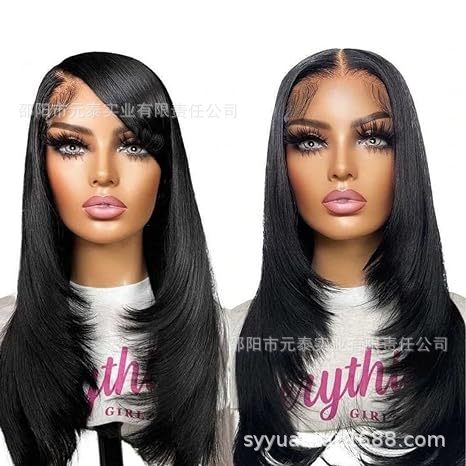 13X4 lace Layered Cut Straight Synthetic Wig for Daily Party