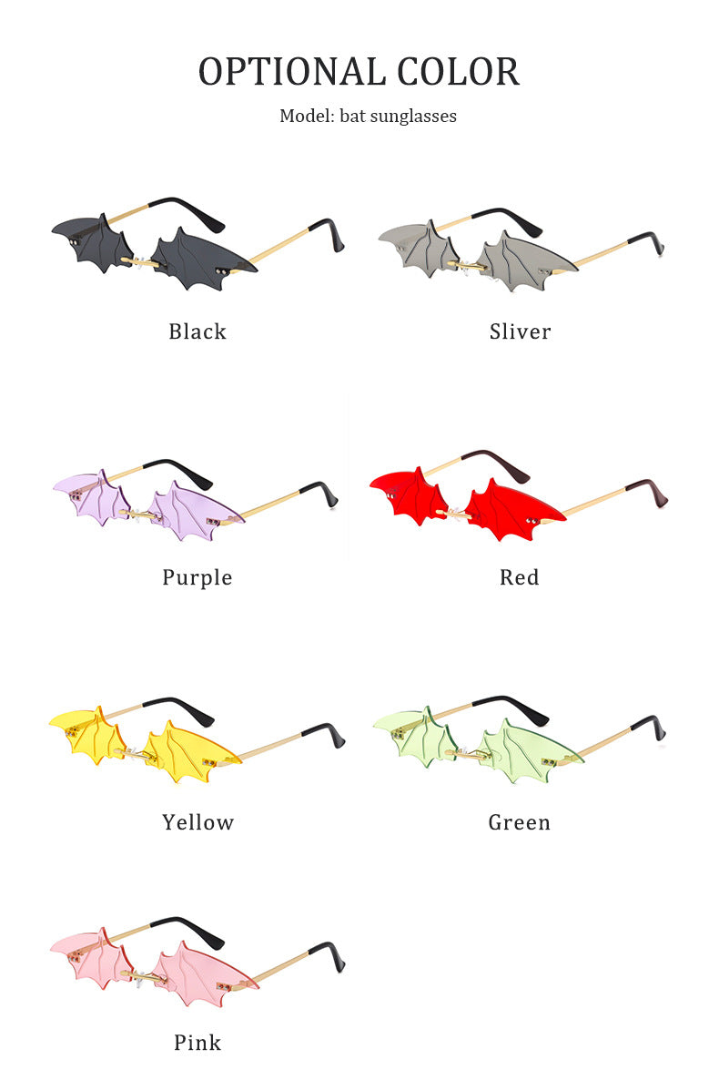 Bat Sunglasses for Women, Quirky Party Trendy Street Style Sunglasses, Small Frame European and American Fashion Irregular Glasses sunglasses