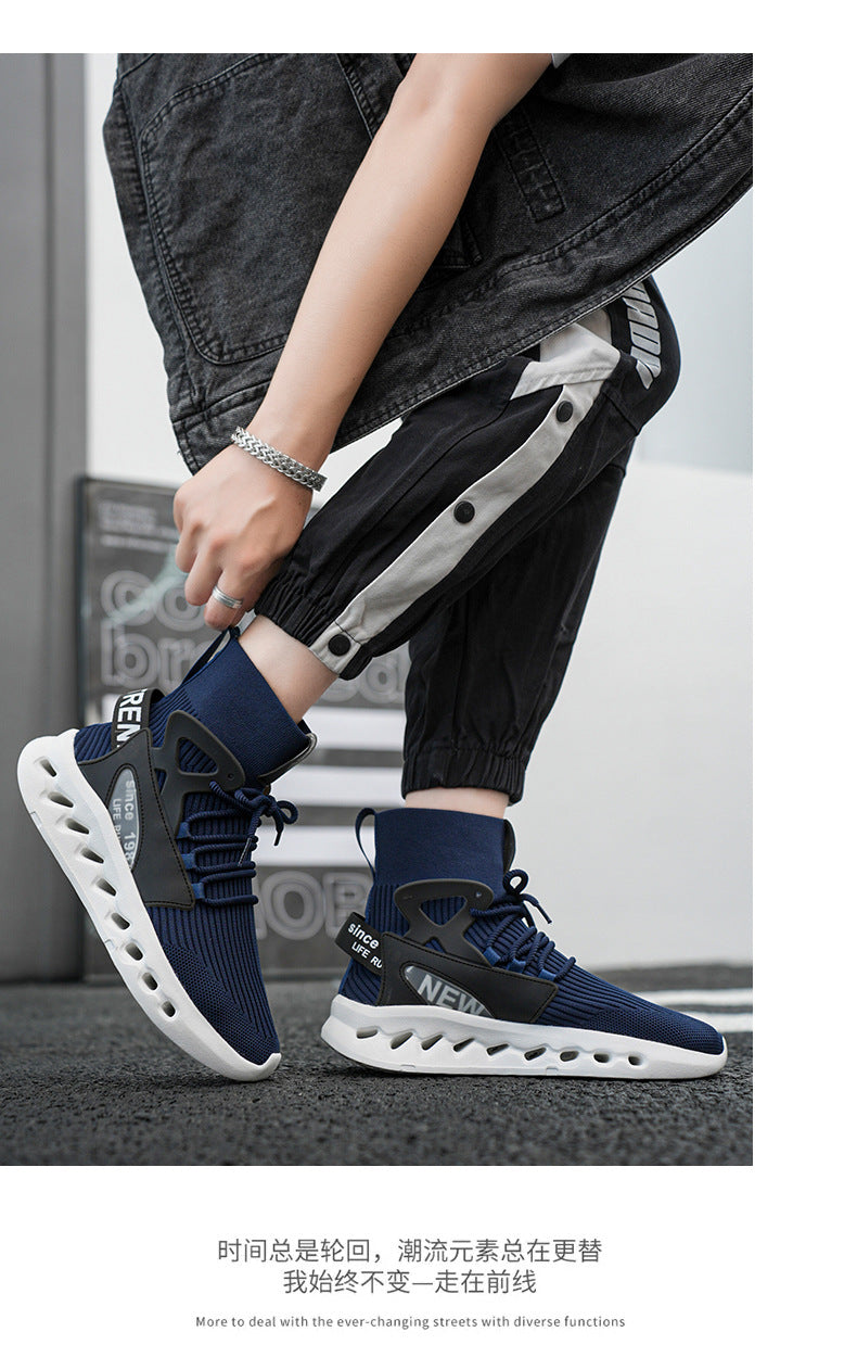 Autumn Winter New Large Size Men's Casual Shoes Youth High-top Shoes Blade Sports Shoes Versatile Running Trendy Shoes