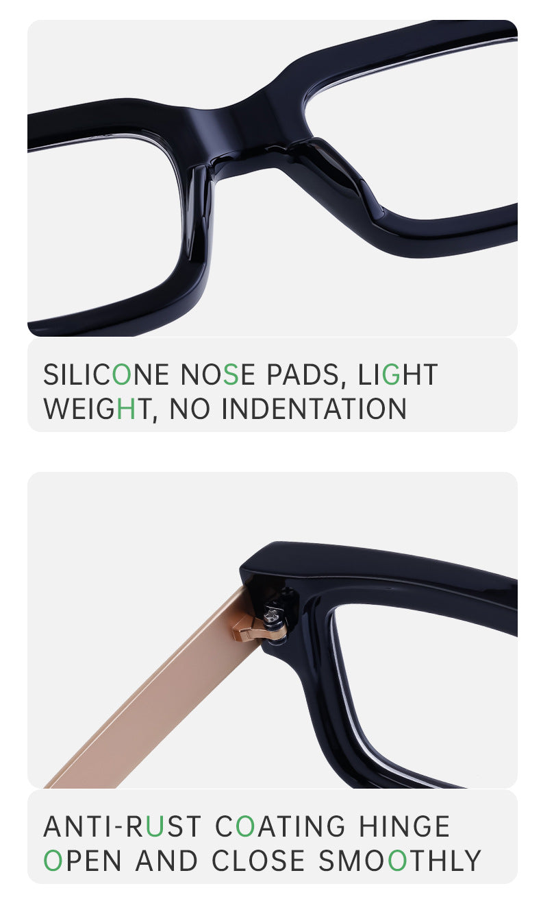 Fashion Square Frame Non-Prescription Glasses for Men, Can Be Fitted with Prescription Lenses, Optical Frame, Small Frame Glasses, Hot Sale