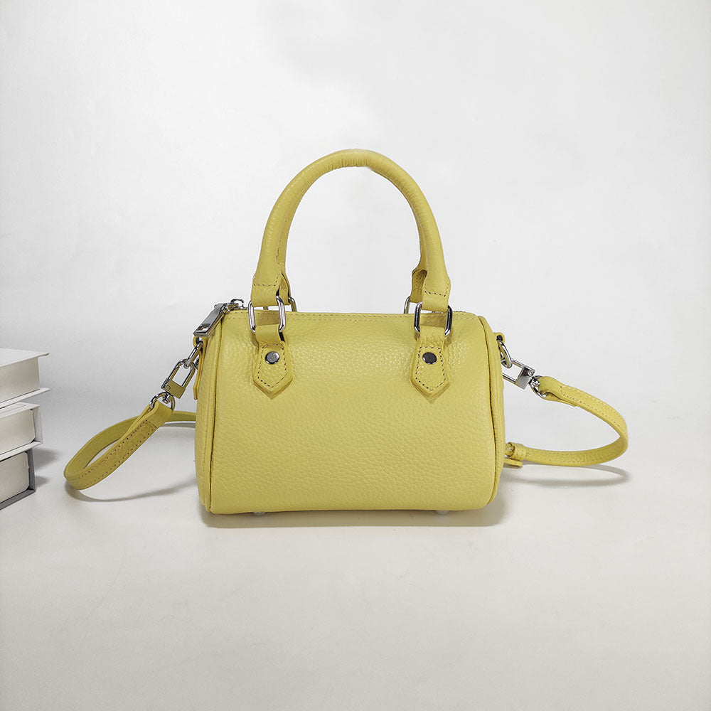 High-end texture genuine leather Boston pillow bag for women2025New Top Layer Cowhide Handbag and Crossbody Bag from Shiling