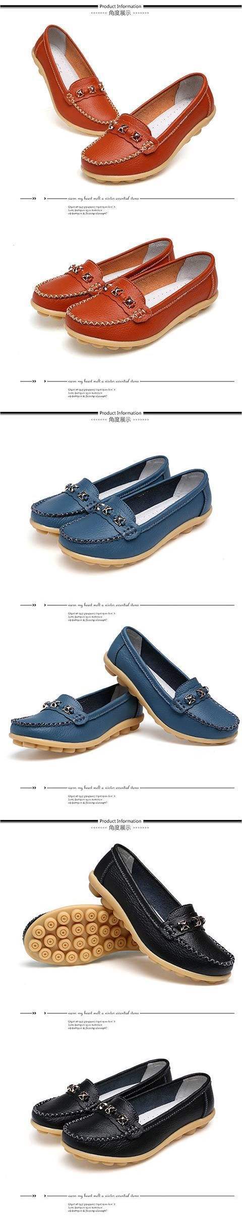 Leap Month Shoes Women's Shoes Soft Sole Casual Women's Leather Shoes Middle-aged and Elderly Mom Shoes Loafers Women's Slip-on Flats