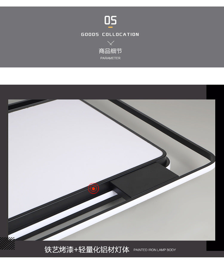 Ceiling Lamp led Living Room Lamp Rectangular Elegant Home Modern Simple Bedroom Lamp Whole House Lighting Set Combination