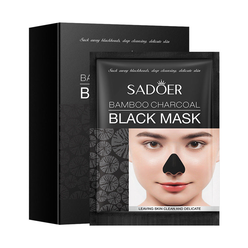 Bamboo Charcoal Blackhead Absorbing Nose Mask Patch SADOER T District Care Box Set Cross-Border Foreign Trade Live Wholesale