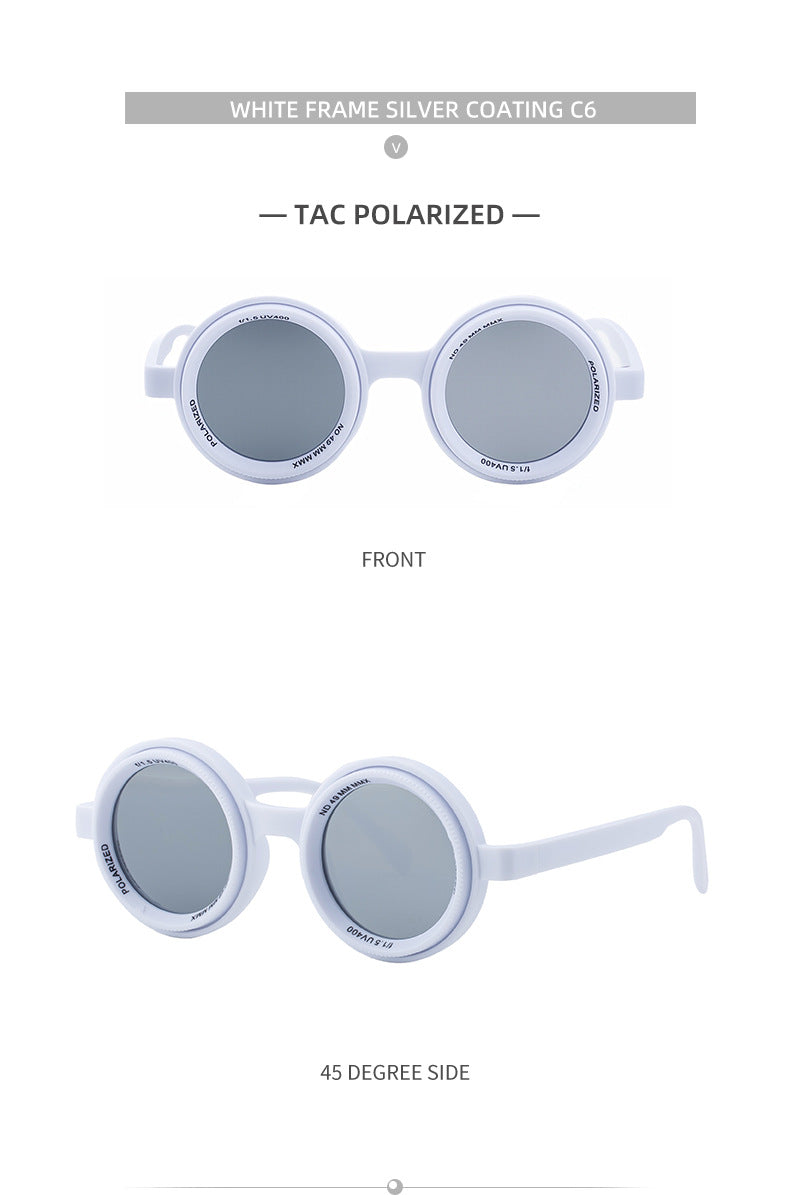 Nighttime Driving Glasses Round Frame ND Adjustable Zoom Men's Sunglasses2025New Polarized Sunglasses