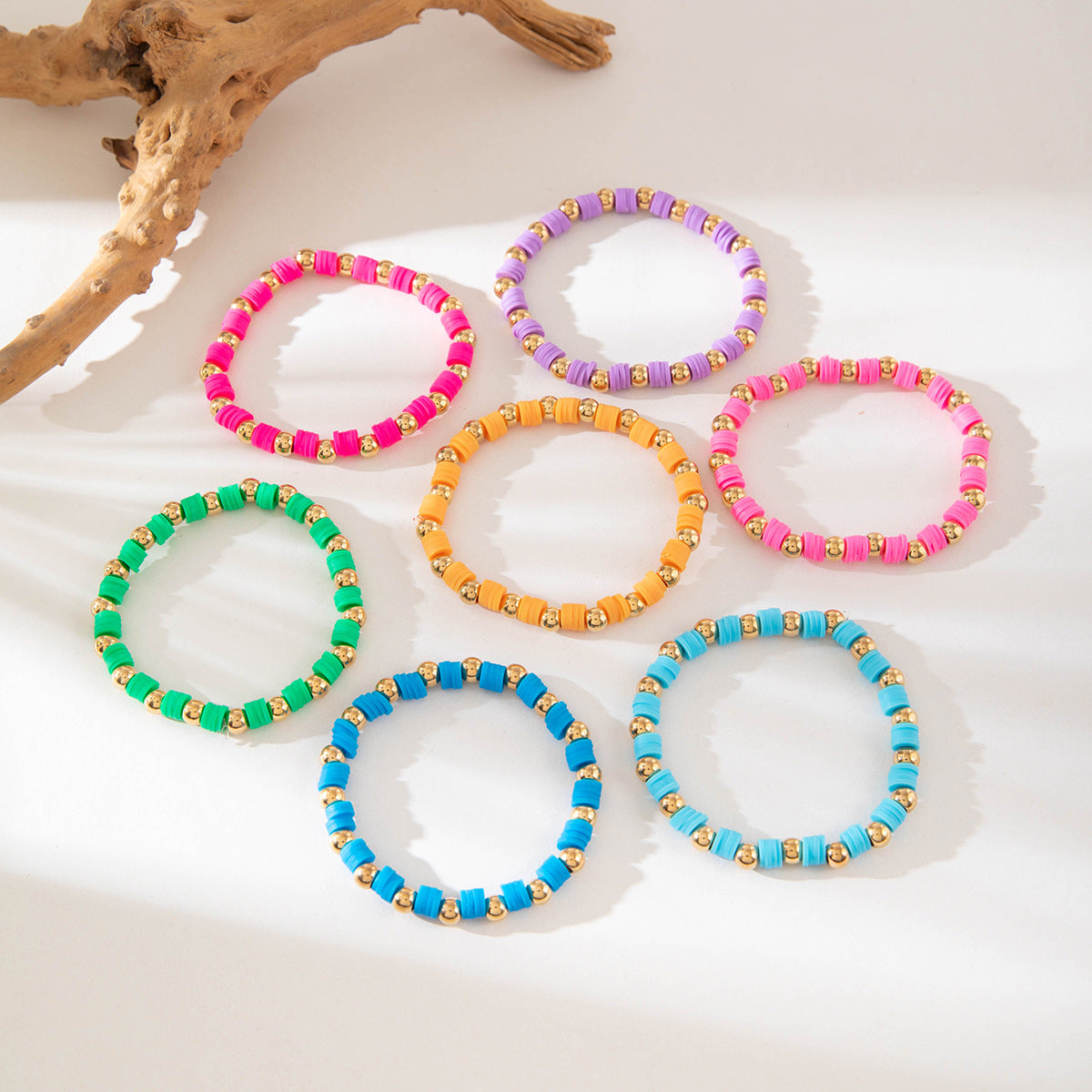 European and American Jewelry Bohemian Simple Colorful Beaded Bracelet  Fashion Dopamine Multi-layer Elastic Bracelet Wholesale