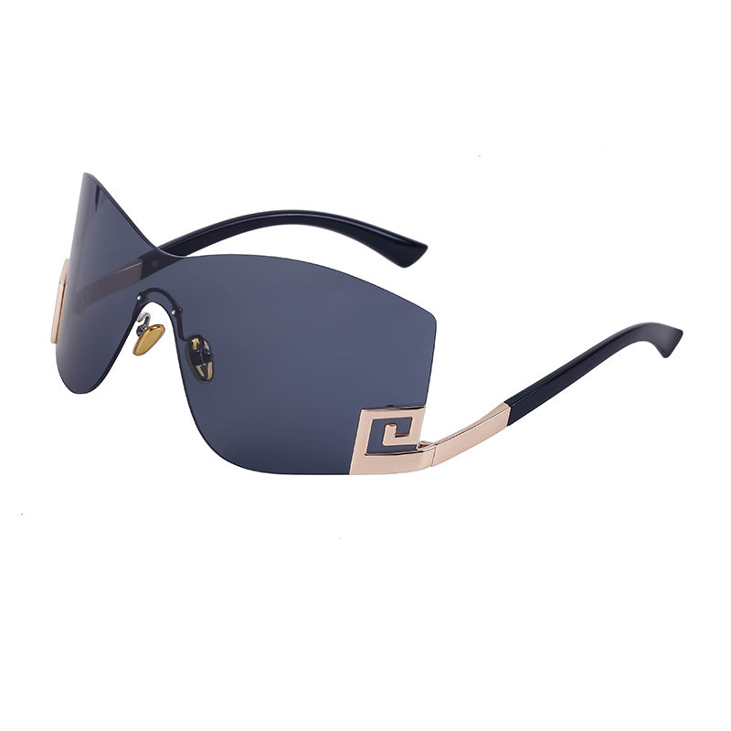 European and American Fashion Frameless Windproof Sunglasses for Women Trendy Large Frame Sunglasses Women's Glasses Wholesale sunglasses