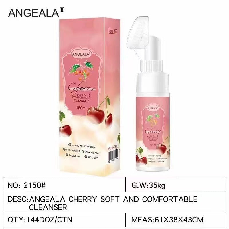 【Exclusive Supply】ANGEALA Green Tea Facial Cleanser Foaming Cleansing Facial Cleanser with Silicone Brush