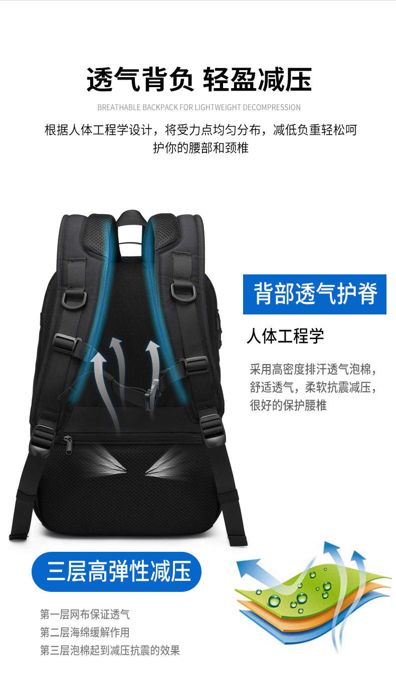 Business Backpack Computer School Bag for Men Students High Appearance Lightweight Waterproof Oxford Cloth Large Capacity Commuter Backpack