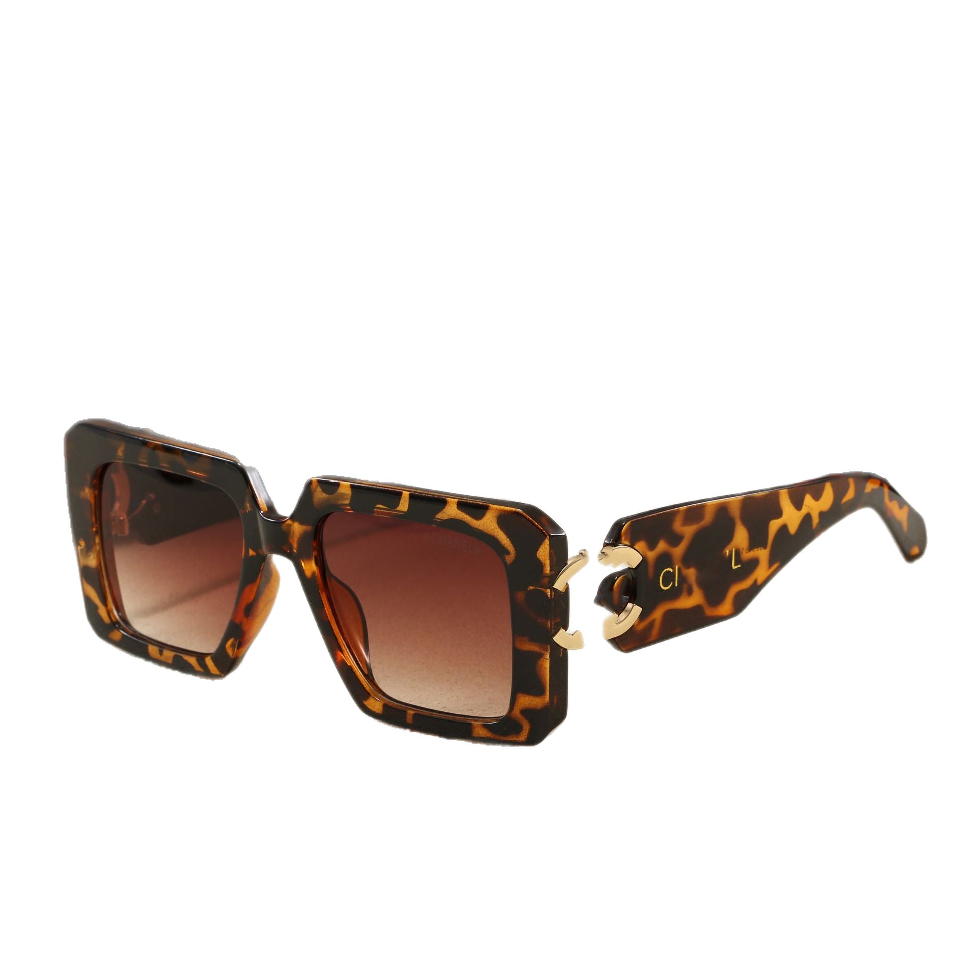 2023New style square frame sunglasses for women ins Trendy Influencer Style Glasses Large Frame High-End Feel Tea Color Sunglasses