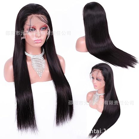 13x4 Lace Front Wigs Long Straight  Black Synthetic Wigs