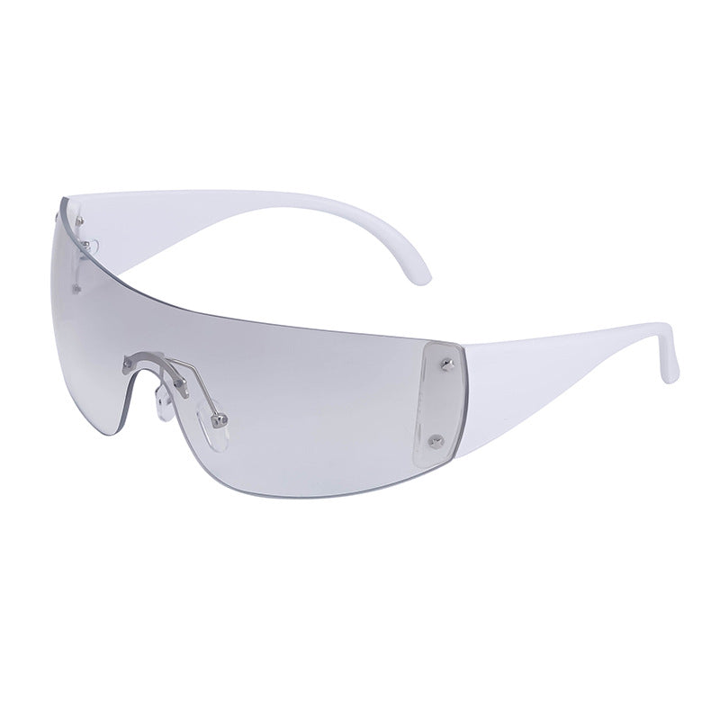 Women's trendy high-end windproof sunglasses Y2K Millennium Frameless Cycling Anti-UV Sunglasses Women's Wholesale
