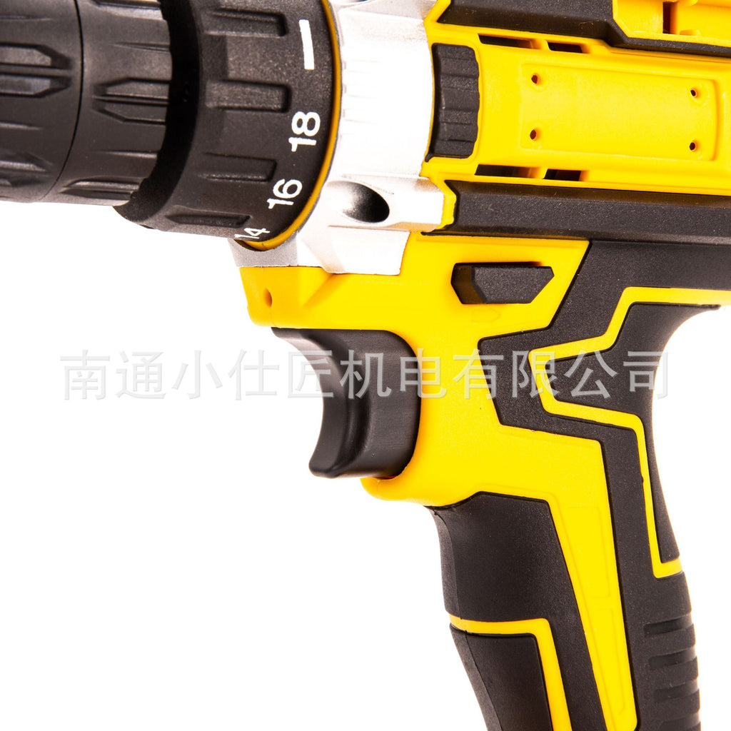 Two Batteries and One Charger Drill Tightening Electric Drill Handheld Brushless Lithium Electric Drill Cross-Border Hand Drill Rechargeable Battery Impact Electric Drill
