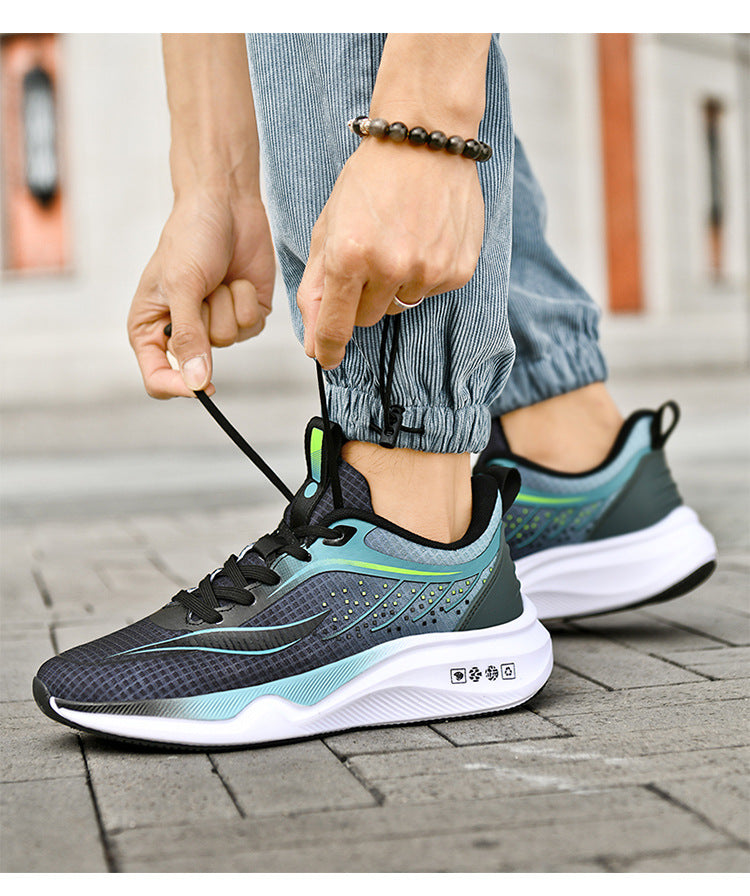 Spring and summer new style comfortable breathable running shoes racing soft sole shock-absorbing youth boys' wear-resistant non-slip sports shoes