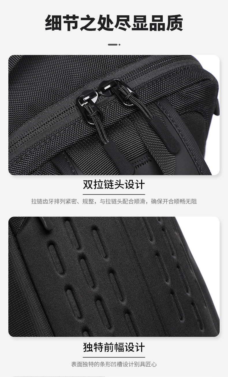 OZUKO Men's Chest Bag Waterproof Multifunctional Crossbody Bag Trendy Portable Small Backpack Large Capacity Single Shoulder Men's Bag