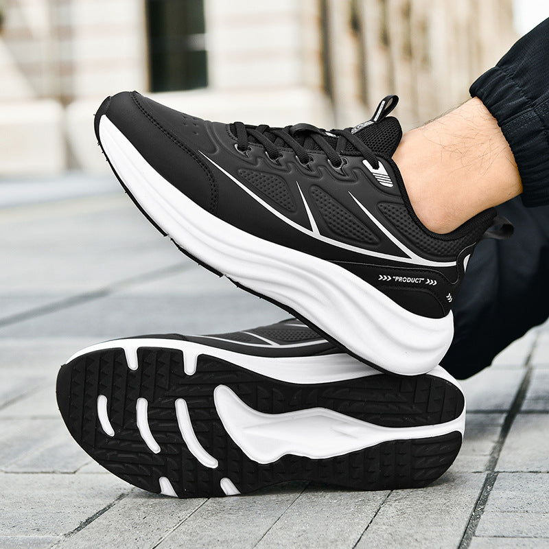 2025New Large Size Leather Waterproof Trendy Casual Men's Shoes Non-Slip Wear-Resistant Sports Shoes Shock Absorption Comfortable Running Shoes