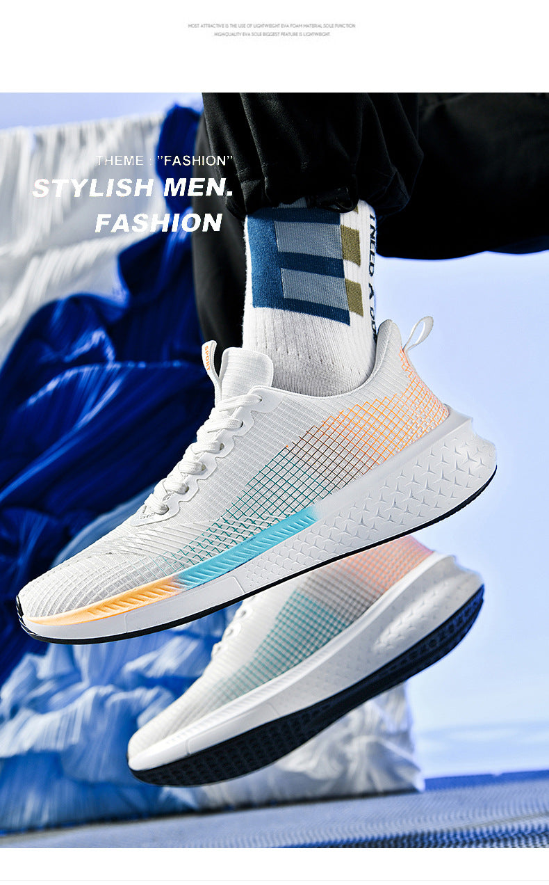 2025Spring and Summer Running Shoes for Men and Women, Mesh Breathable Soft Sole Student Sports Shoes, Racing Running Shoes, Shock Absorption, Casual Versatile