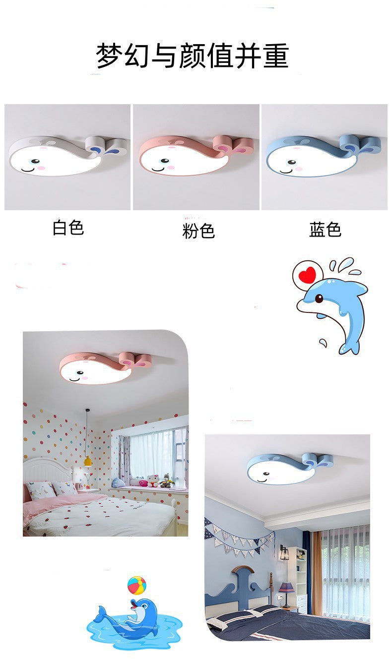 Nordic Style Simple Bedroom Light LED Ceiling Lamp Whale Creative Personality Study Room Cozy Modern Dining Room Lighting