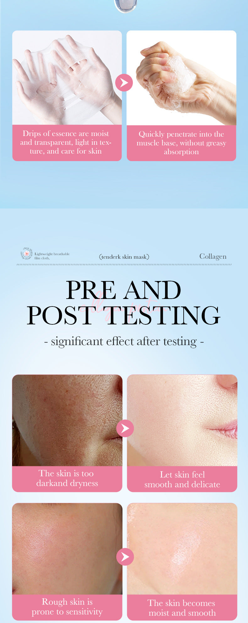 Sakura Mask Box SADOER Collagen Moisturizing Rejuvenating Hydrating Mask Cross-Border Wholesale