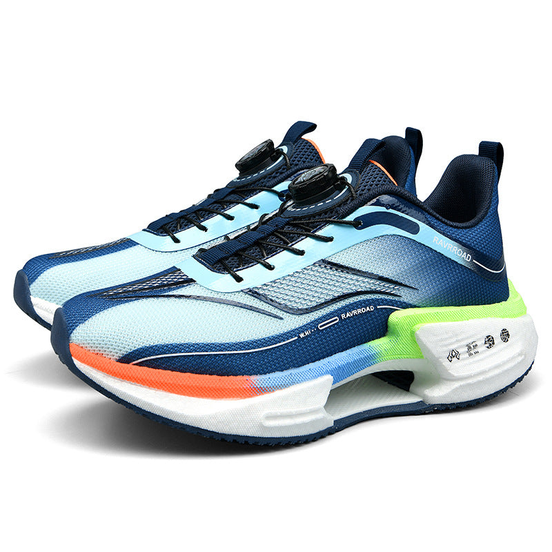 2025New Hollow Popcorn Carbon Plate Soft Sole Running Shoes for Men Training Combat High Elastic Shock Absorption Breathable Sports Shoes