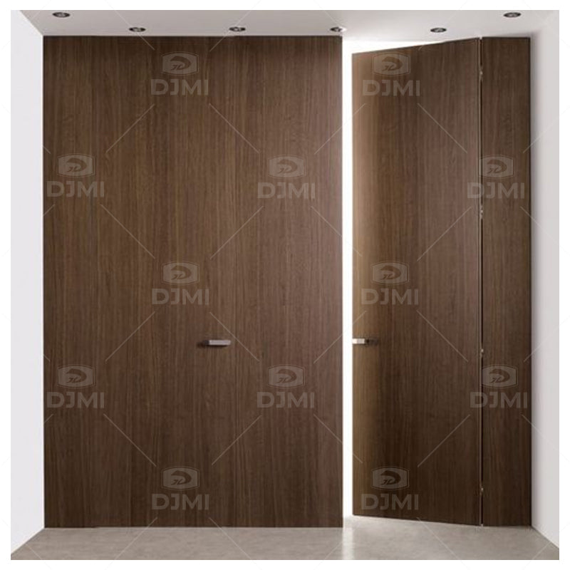 Grille Design Wooden Hidden Wall Doors Invisible Door Modern Interior Bedroom Flush Frameless Door