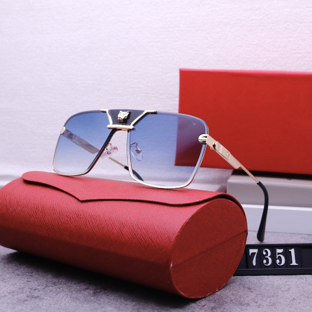 New Fashion Big Brand Sunglasses for Women Driving European and American Style Sunglasses for Men Rimless Cut Edge High-end Sunglasses