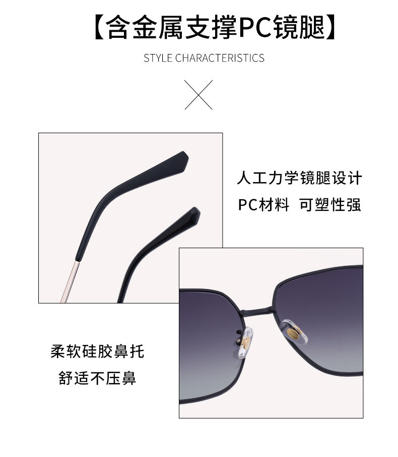 2025New European and American Fashion Square Frame Polarized Sunglasses for Women High-end Outdoor Sun Protection Sunglasses Wholesale