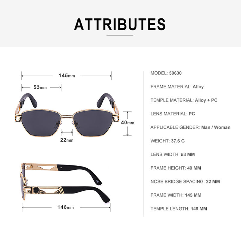 2025Steampunk Sunglasses New Men's Trendy Fashion Retro Small Square Frame Sunglasses Men sunglasses