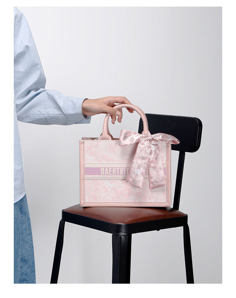 This Year's Trendy Handbag Large Capacity Embroidered Tote Bag for Women Trendy Texture Niche Commuter Handbag