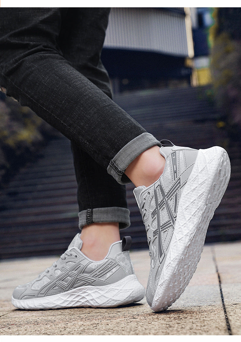 Men's Shoes2025Spring and Summer New Popcorn Soft Bottom Mesh Breathable Sports Shoes Casual Lightweight Shock Absorption Running Shoes