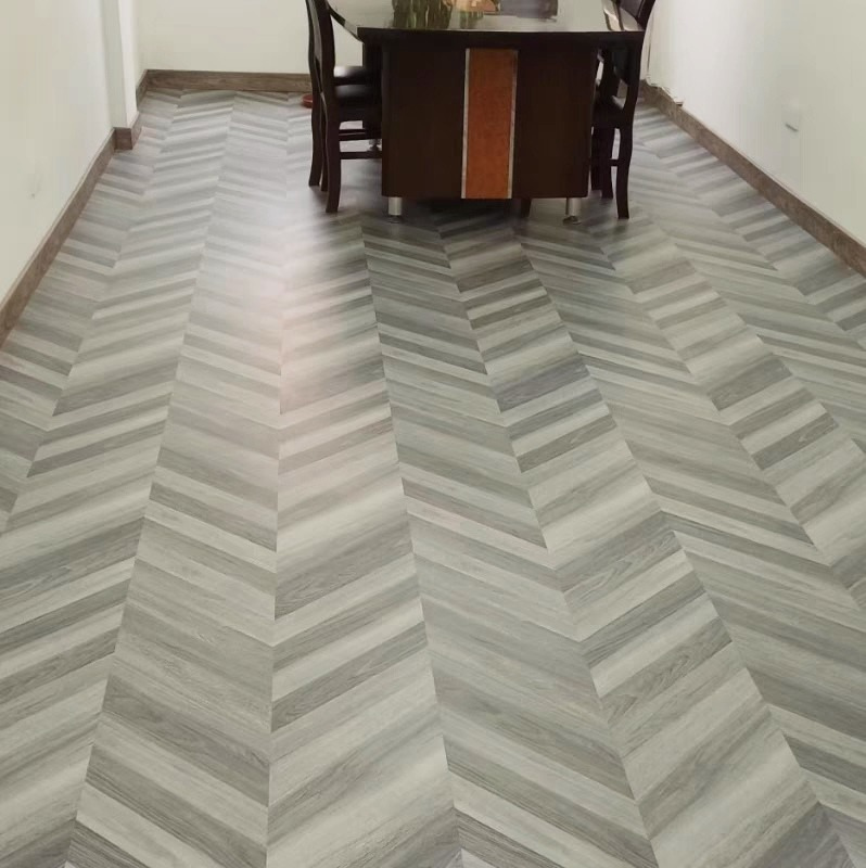 Waterproof Pvc Plastic Home Decor Click Oak 8mm Parquet Fishbone Spc Flooring