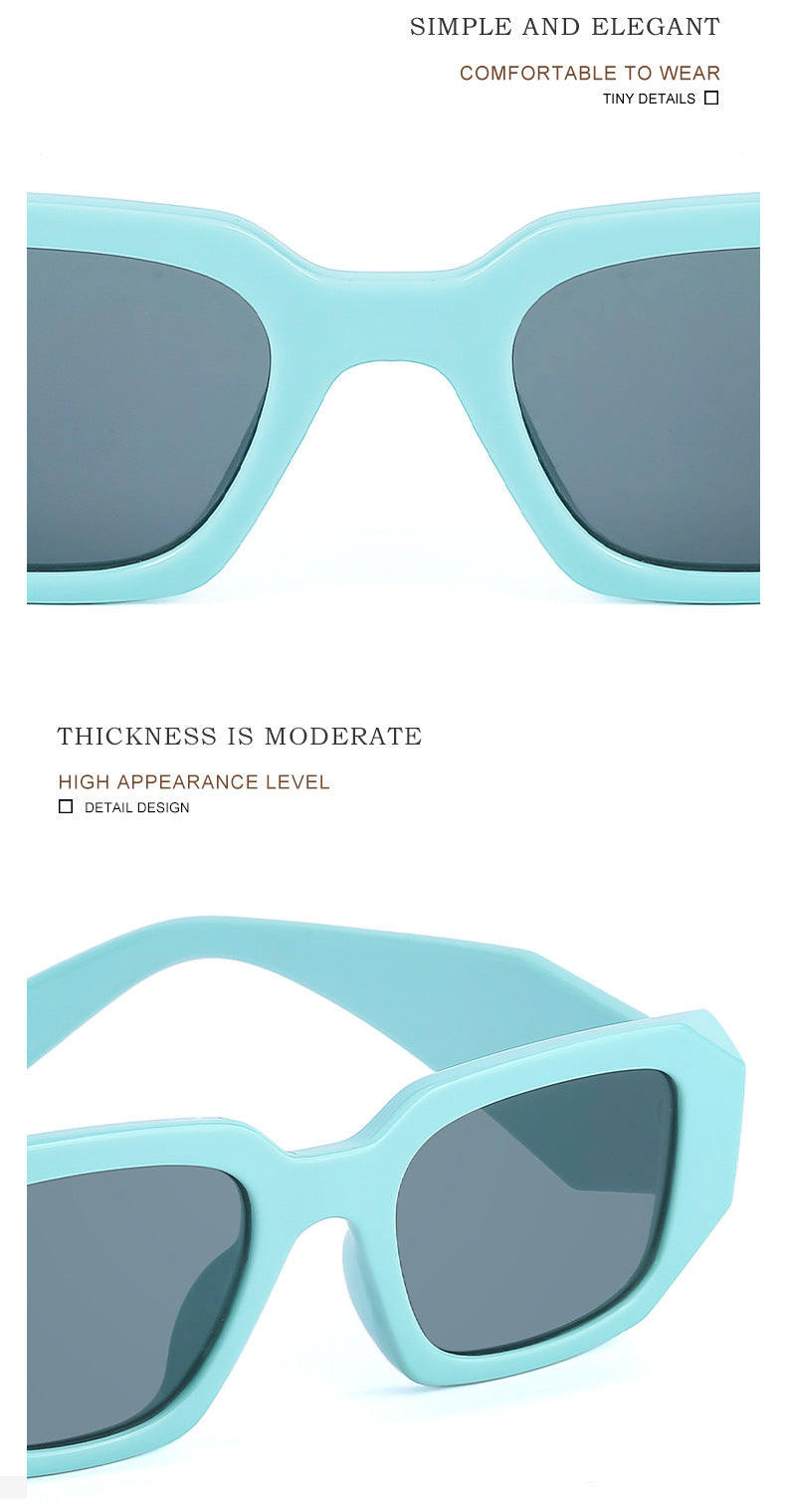 Irregular Square Frame Sunglasses for Women Trendy European and American Fashion Small Frame Wide Leg Sunglasses UV Protection sunglasses