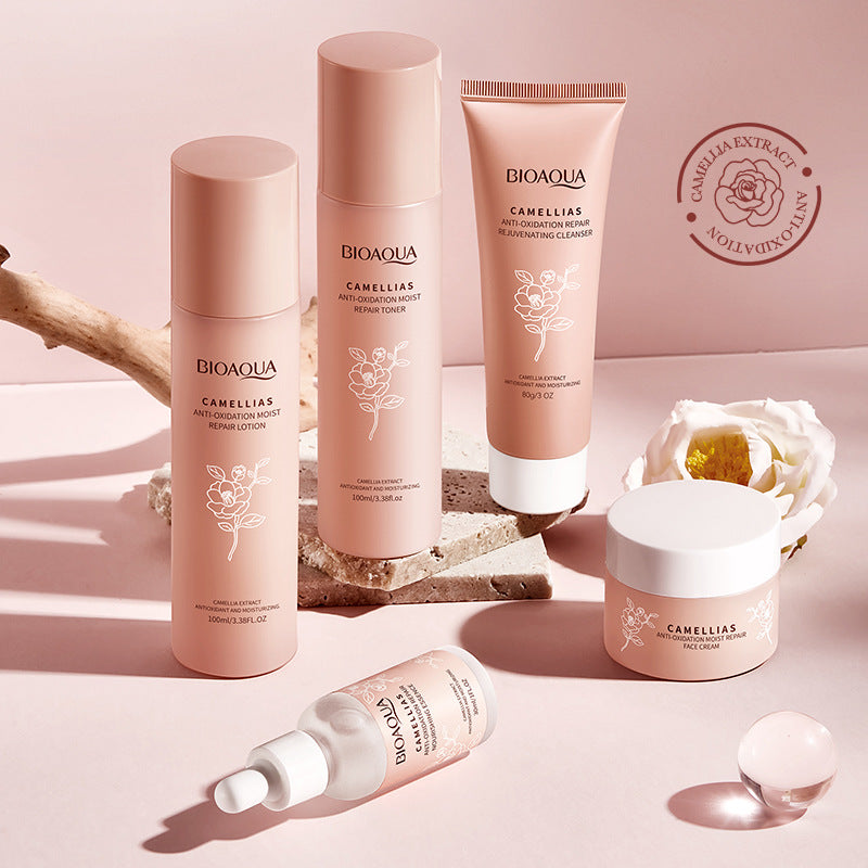 Full English Camellia Five-piece Set BIOAOUA Hydrating and Moisturizing Skincare Set  Wholesale