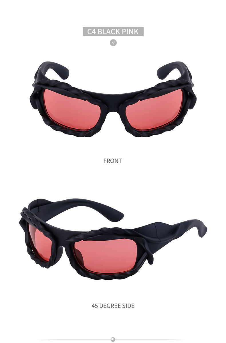 New Y2K Irregular Sunglasses for Women, Cycling Lace Sunglasses, Women's European and American Style Performance Glasses sunglasses