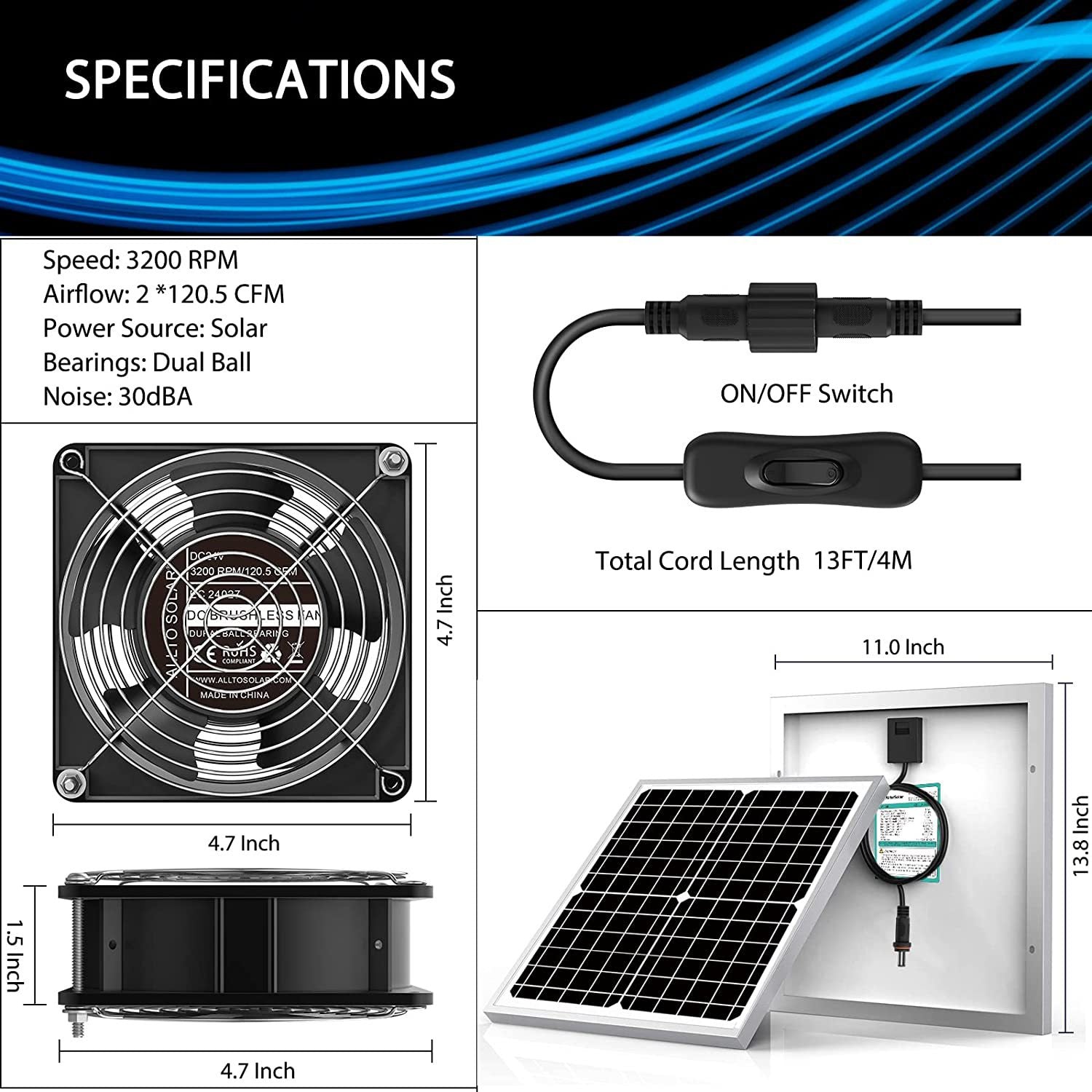 Hot Selling Waterproof Solar Fan Kit20W Solar Panel Fan,Suitable for chicken coops and sheds