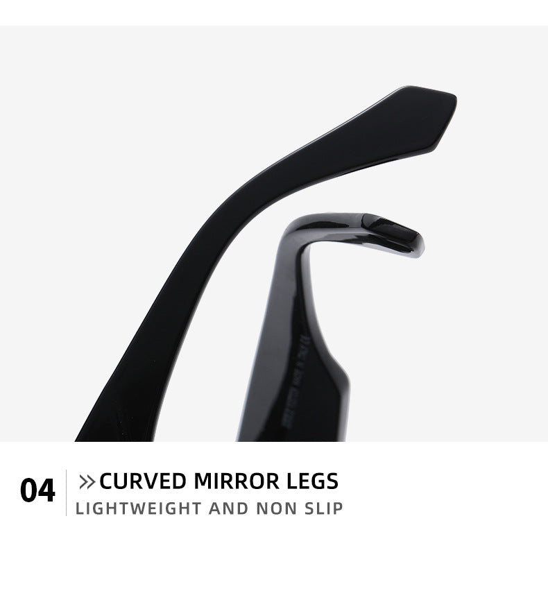 Donkey House1583European and American One-Piece Fashion Personality Sunglasses for Women, White Mercury Print Trendy Sunglasses for Men