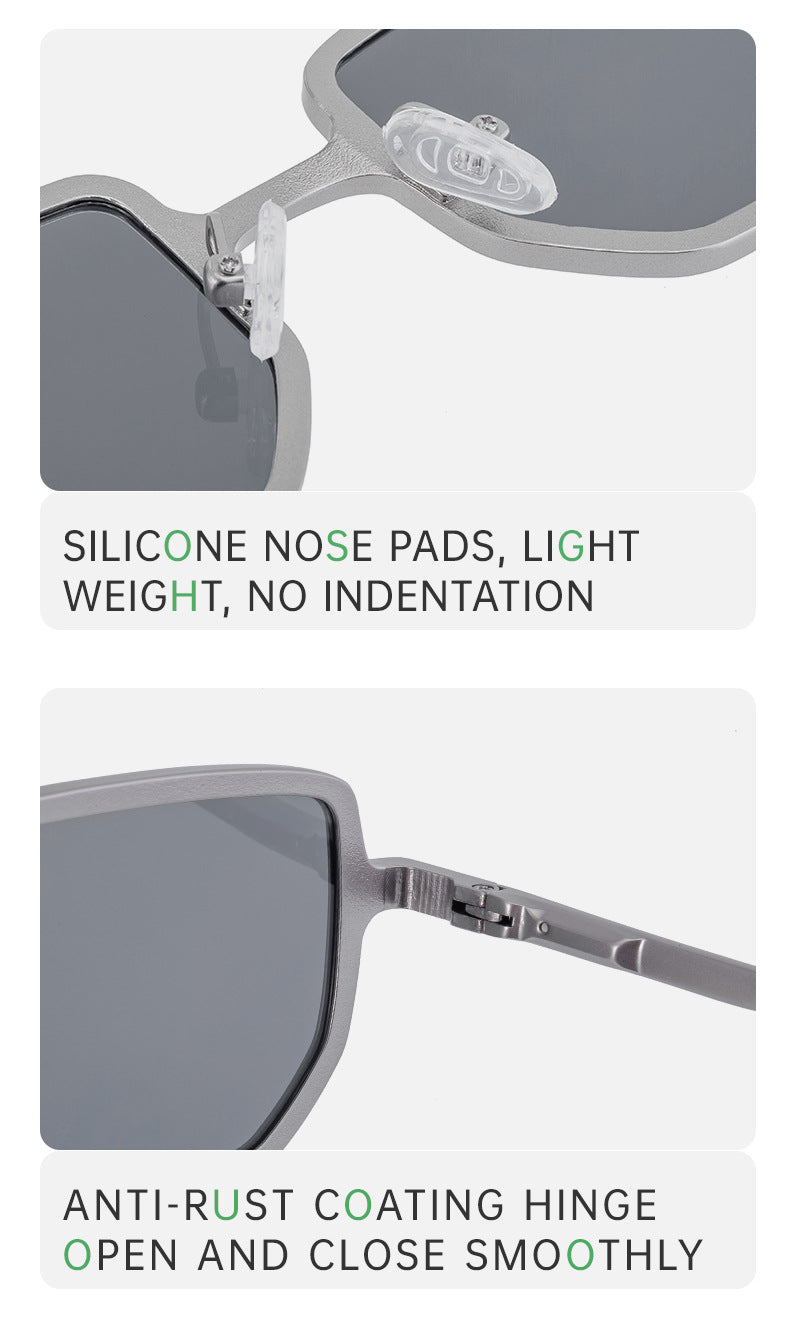 2025New Square Frame Sunglasses for Men with Metal Spring Temples, Sun Protection Glasses, Wholesale for Men shades