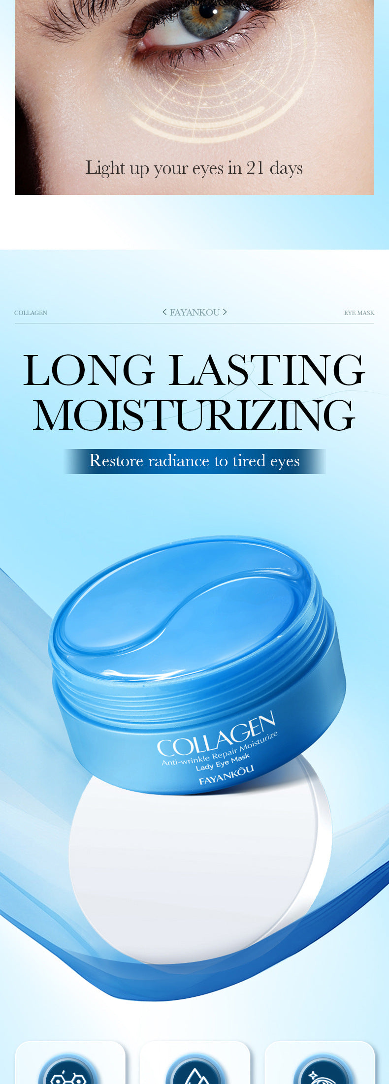 Full English Collagen Anti-Wrinkle Eye Mask FAYANKOU Moisturizing Noblewoman Eye Mask Eye Mask Patches  Wholesale