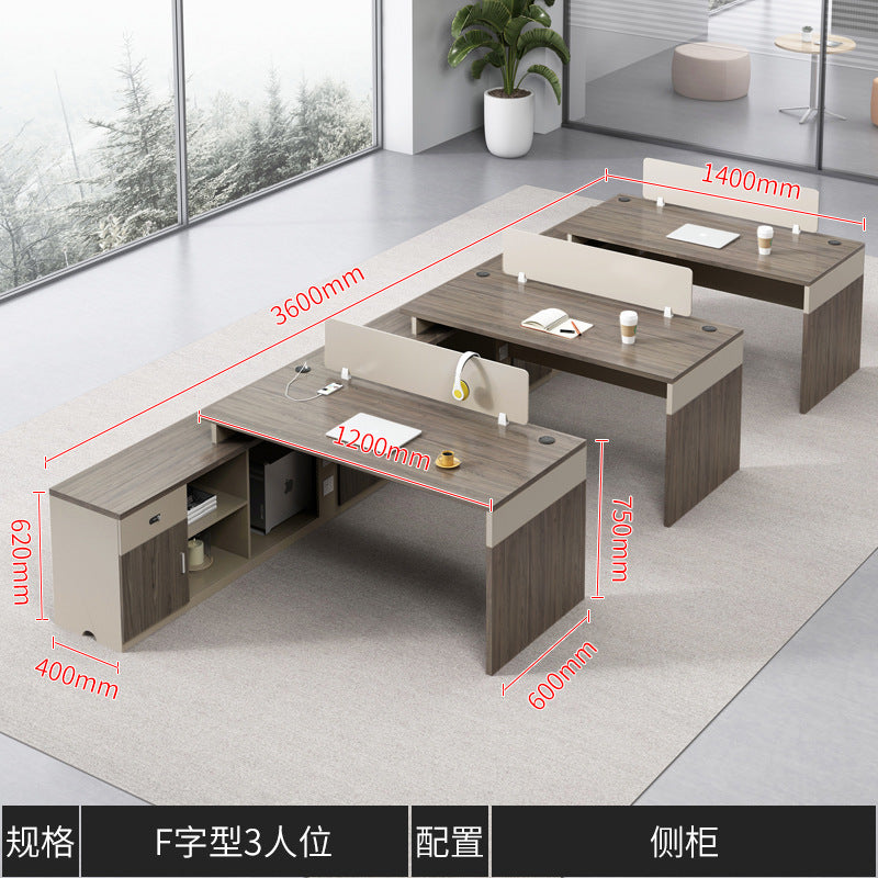 Financial Office Desk Employee Position Staff Office Desk and Chair Set Simple Modern Three-Person Company Computer Desk