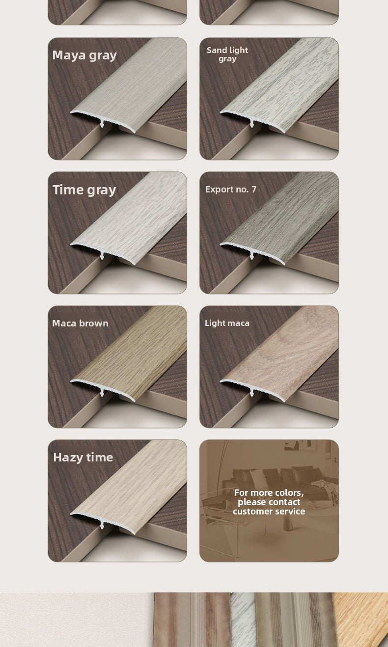 Aluminum alloy wood grain flooring trim edge strip t Door threshold edge trim strip, door seam trim strip, aluminum buckle strip