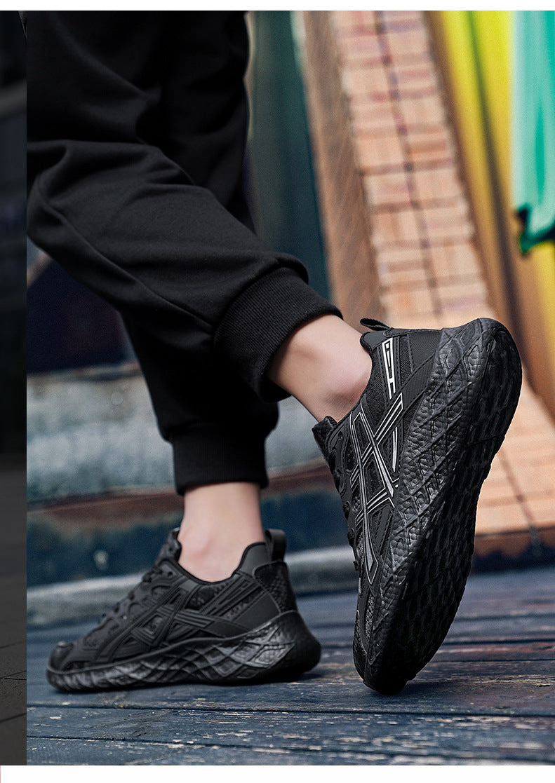 Men's Shoes2025Spring and Summer New Popcorn Soft Bottom Mesh Breathable Sports Shoes Casual Lightweight Shock Absorption Running Shoes